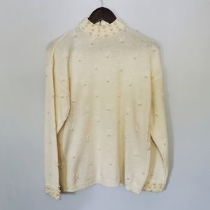 Vintage Peal Embellished Sweater size S